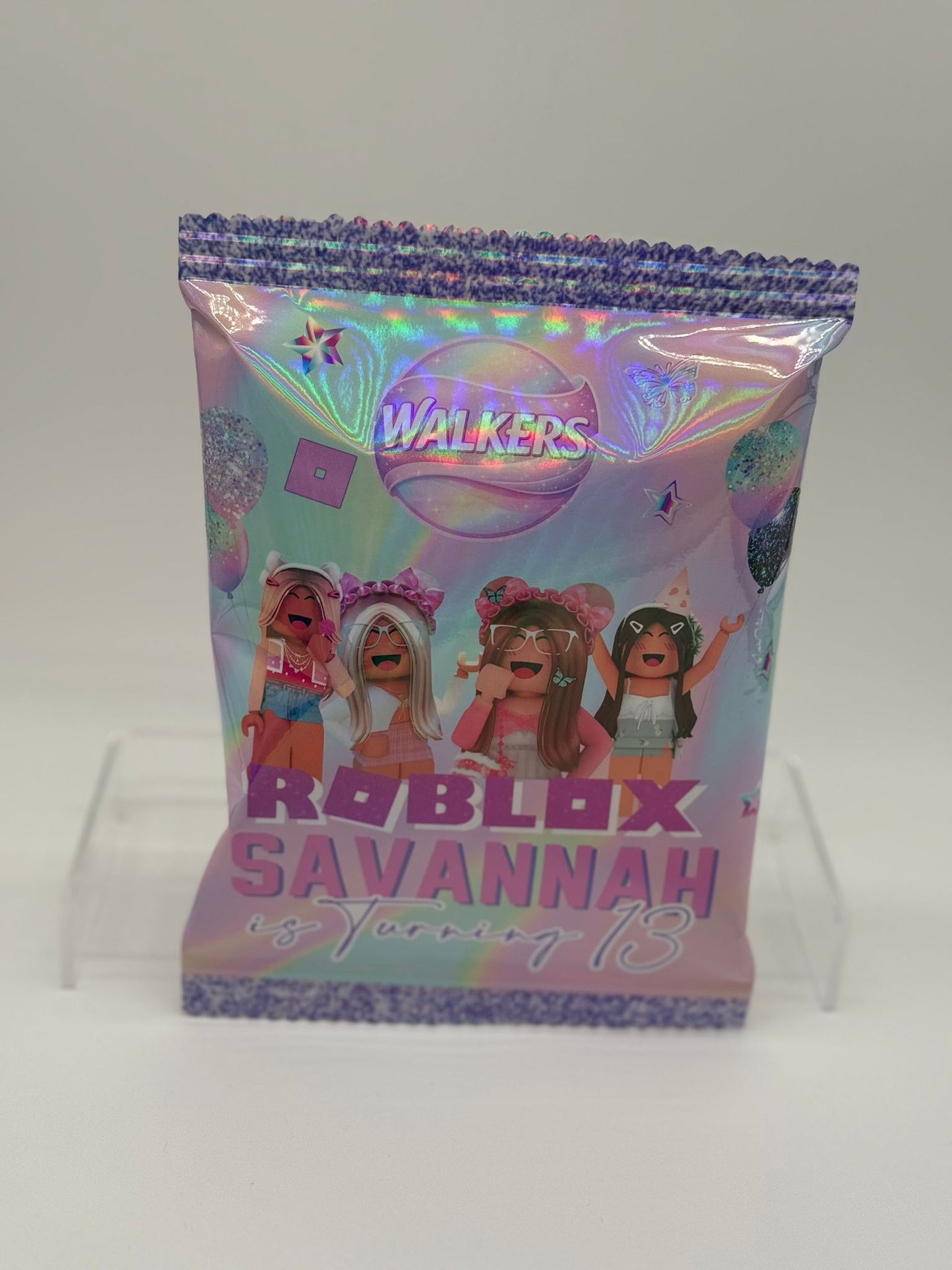 Roblox Girls Chip Bag | Roblox Girls Party Favours | Roblox Girls Personalised Party Supplies | Roblox Girls Chips | Roblox Girls Party Filler | Roblox Girls Birthday