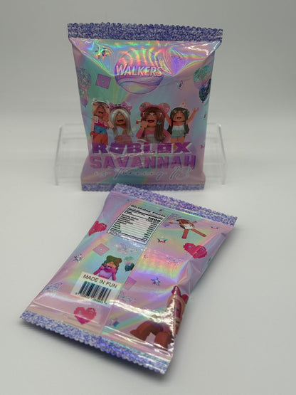 Roblox Girls Chip Bag | Roblox Girls Party Favours | Roblox Girls Personalised Party Supplies | Roblox Girls Chips | Roblox Girls Party Filler | Roblox Girls Birthday