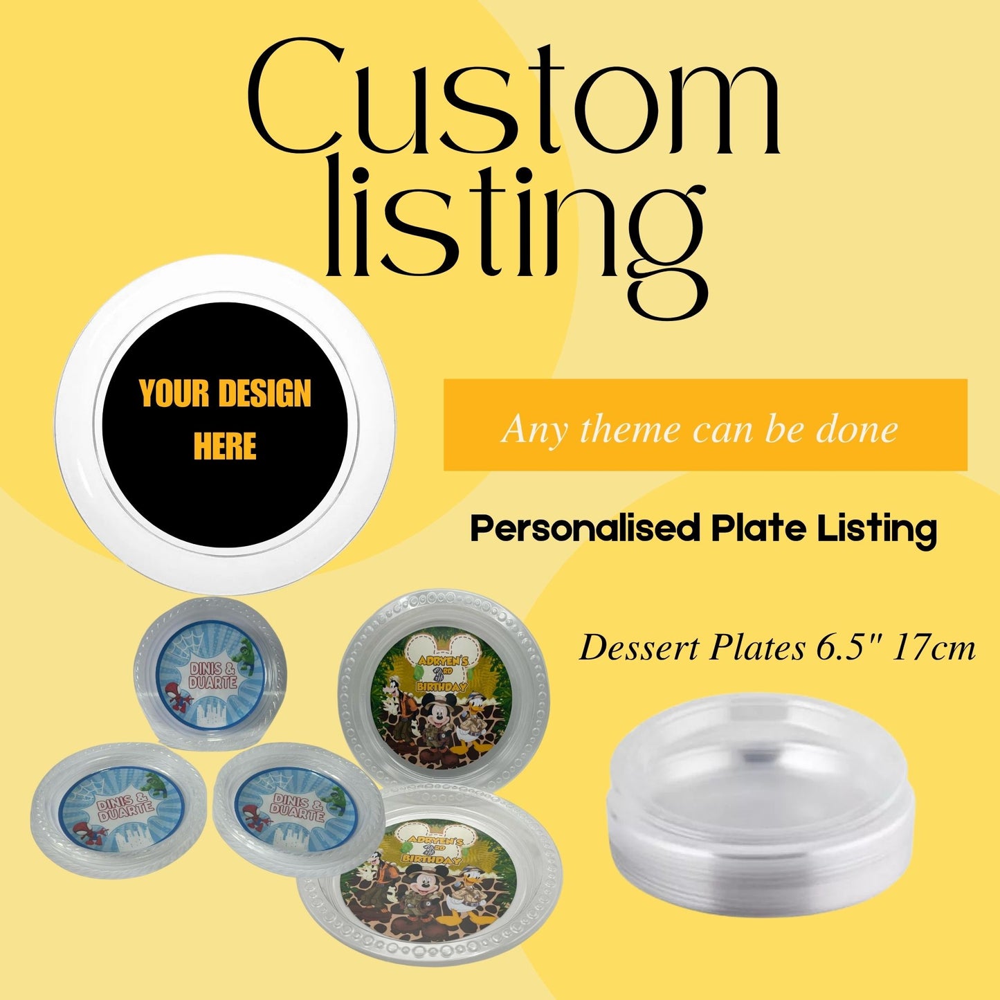 Custom Photo Party Plate | Custom Plastic Plate | Custom Birthday Party Plates | Custom Birthday Plates | Custom Party Plates Birthday