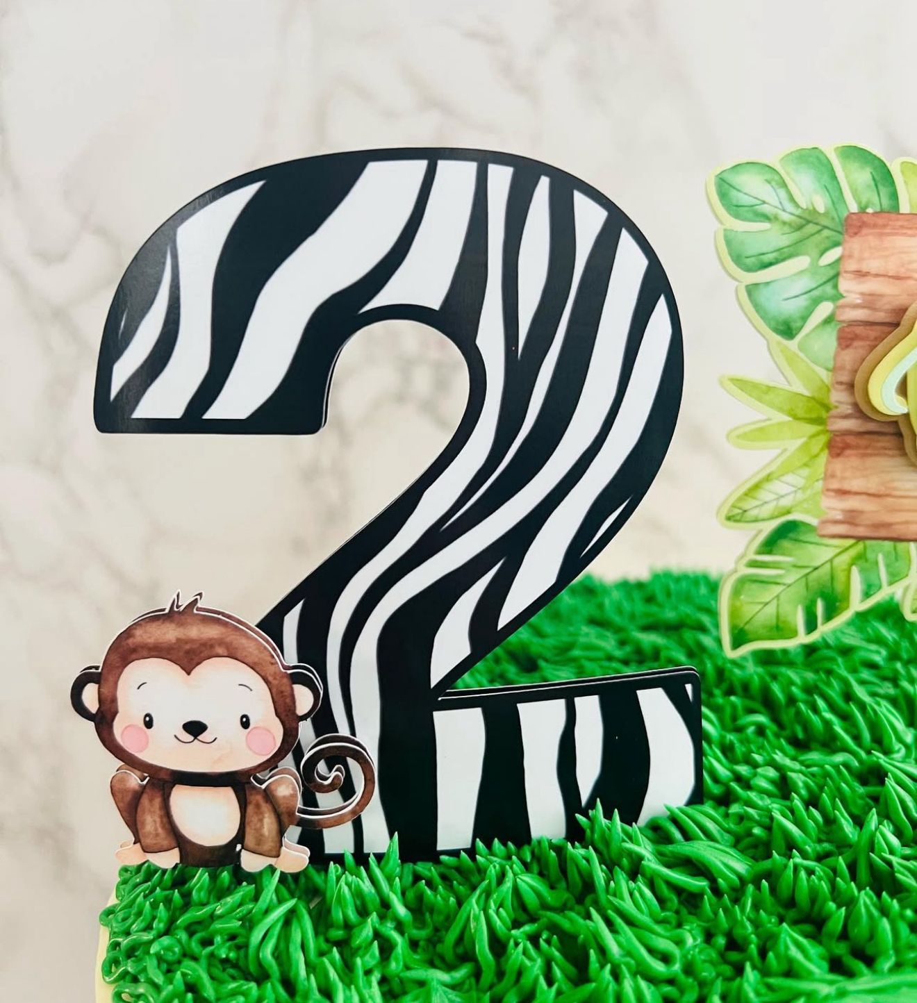 Safari Cake Topper | Jungle Birthday Cake Decoration | Wild Animals Party Supplies | Safari Theme Birthday Ideas | Personalised Jungle Party Decor