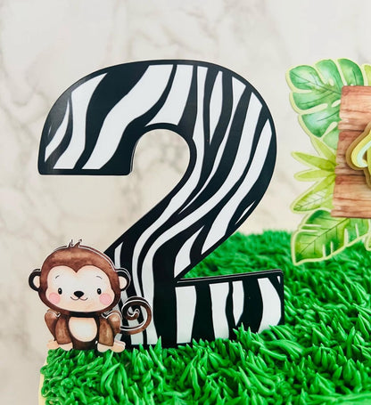 Safari Cake Topper | Jungle Birthday Cake Decoration | Wild Animals Party Supplies | Safari Theme Birthday Ideas | Personalised Jungle Party Decor