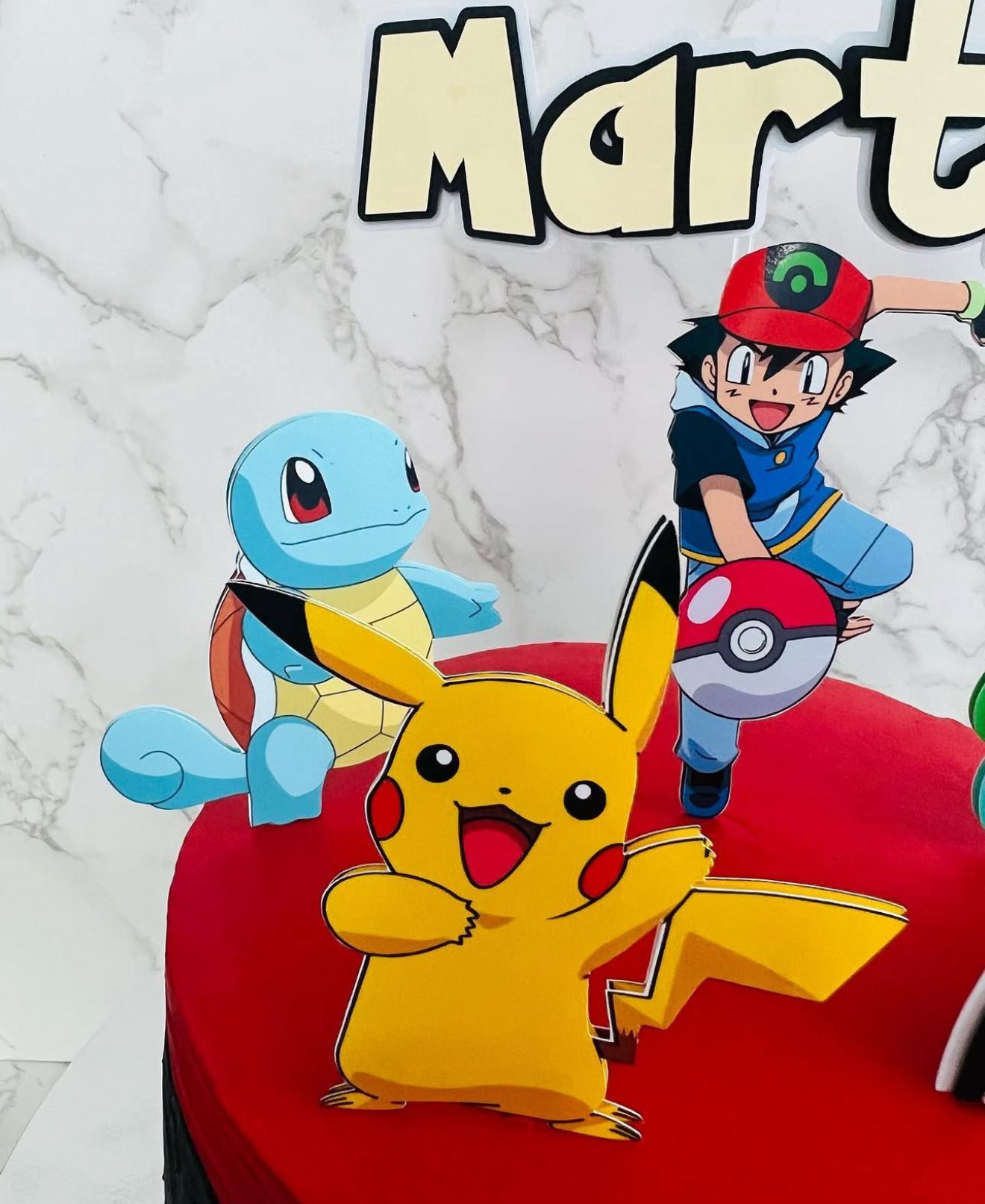Pokémon Cake Topper | Pikachu Birthday Cake Decoration | Pokémon Party Supplies | Ash and Pokéball Theme Birthday Ideas | Personalised Pokémon Party Decor