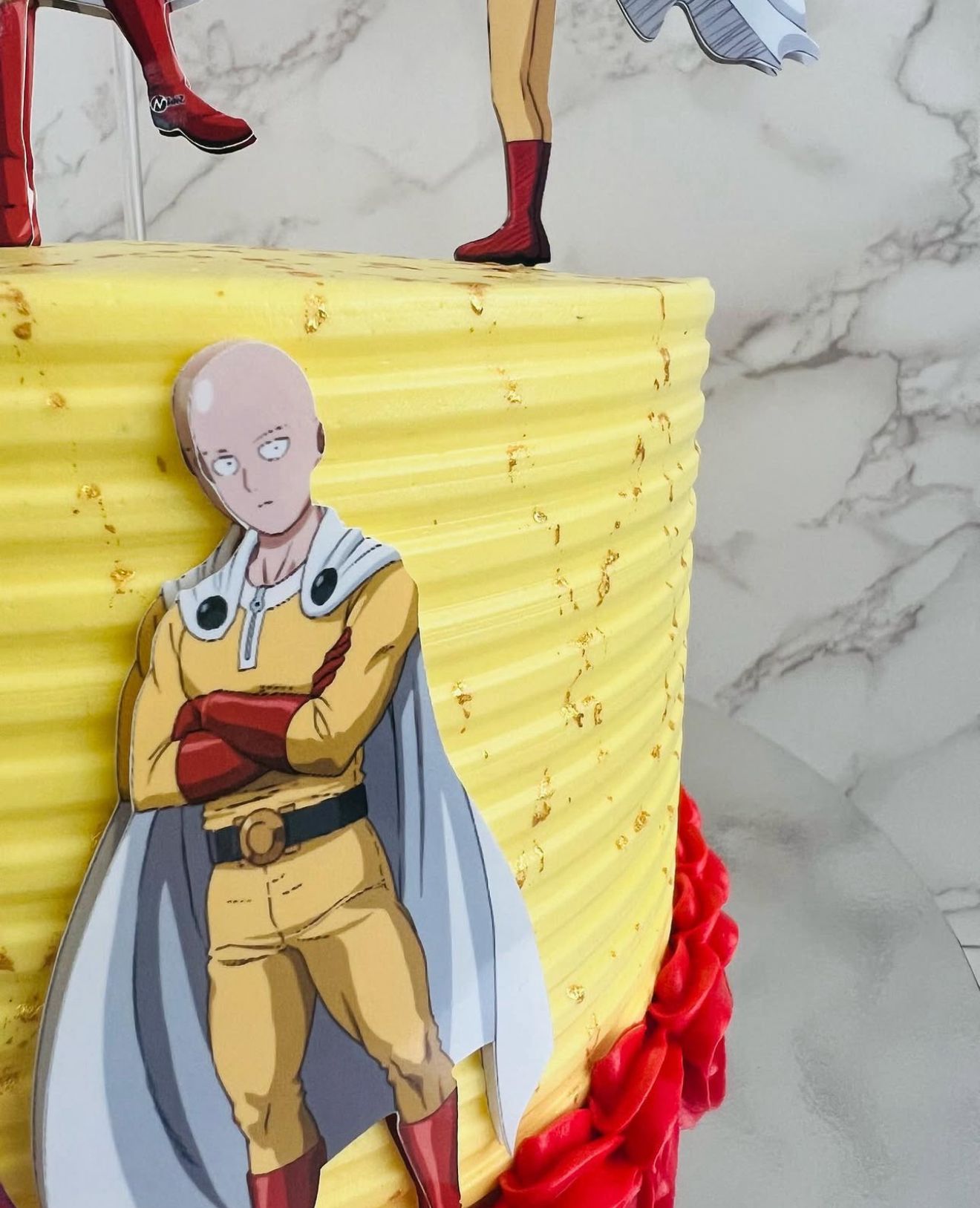 One Punch Man Cake Topper | Saitama Birthday Decoration | Anime Party Supplies | Superhero Theme Birthday Ideas | Personalised Anime Cake Decor