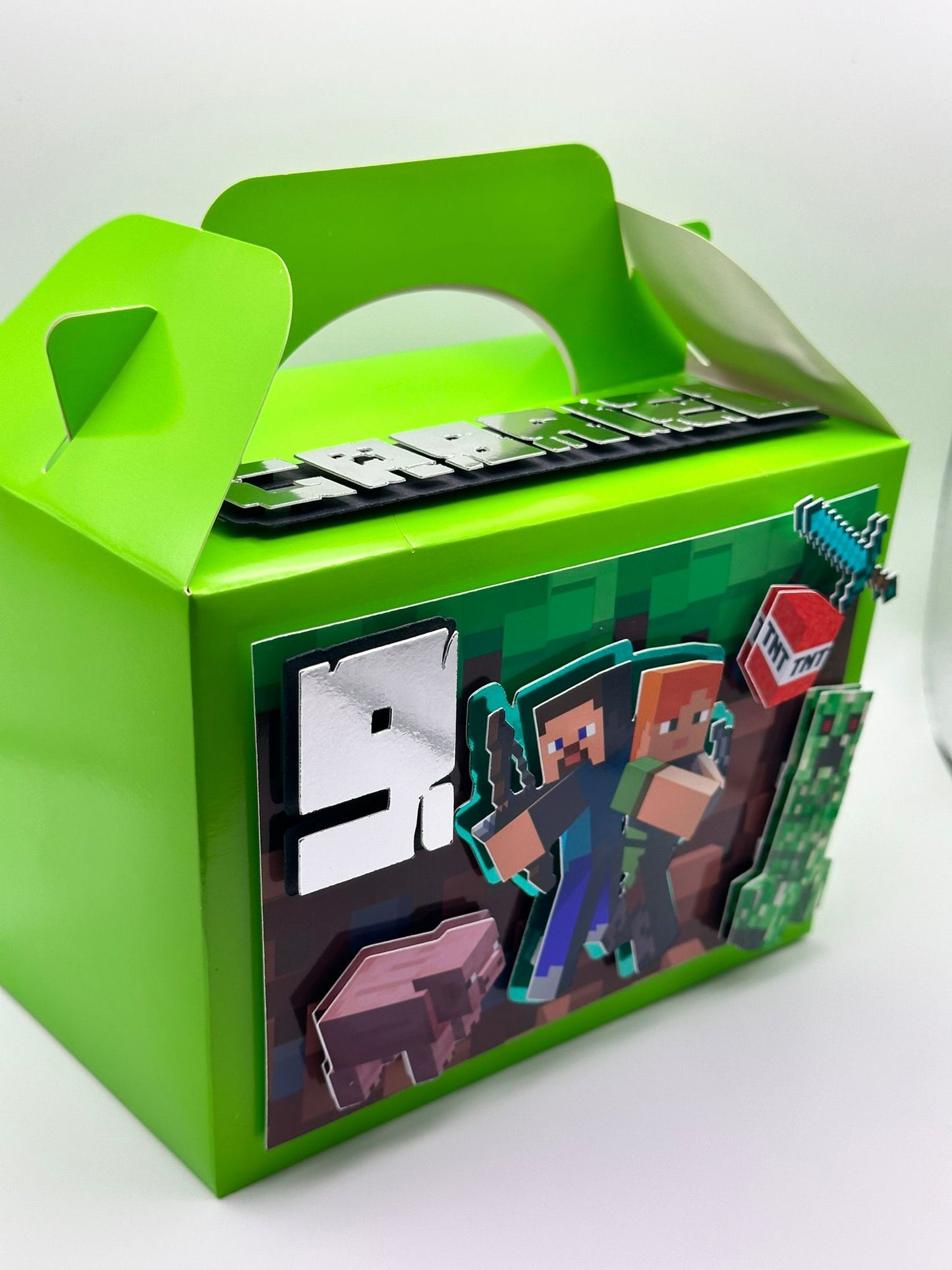 Minecraft Gable Box | Minecraft Party Box | Minecraft Party Boxes | Minecraft Birthday Decor | Minecraft Personalised Party Box | Minecraft Party Bag