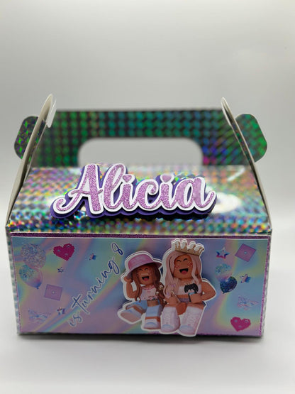 Roblox Girls Gable Box | Roblox Girls Party Box | Roblox Girls Party Boxes | Roblox Girls Birthday Decor | Roblox Girls Personalised Party Box | Roblox Girls Party Bag