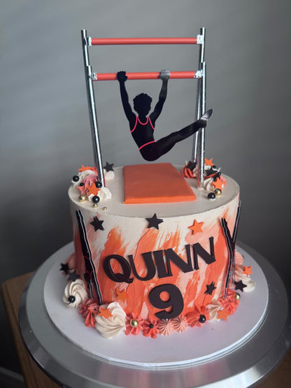 Personalised Gymnastics Cake Topper Set | Gymnastics Bars, Silhouette, Name, Age & Stars