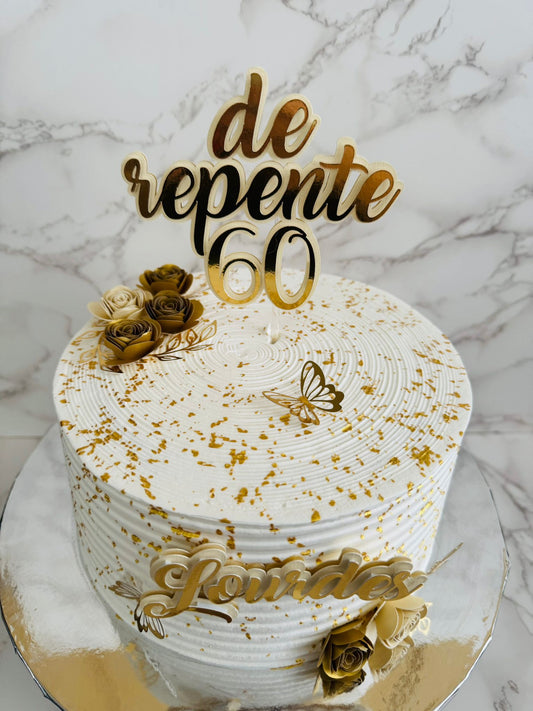 60th Birthday Cake Topper | De Repente 60 | Bolo 60 Anos | 60th Birthday Cake Ideas | 60th Party Ideas | 60th Cake Ideas