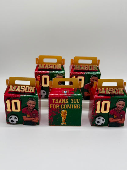 Portugal Football Favor Box | Portugal Football Birthday Party | Personalised Football Treat Box | Football Party Decor