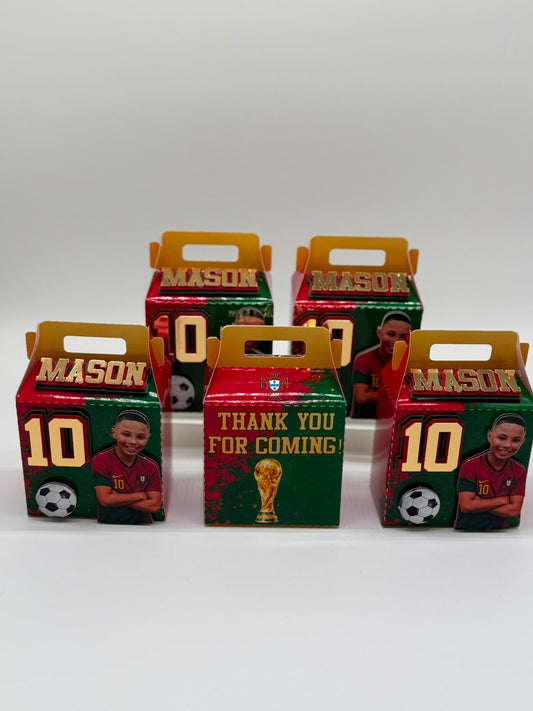 Portugal Football Favor Box | Portugal Football Birthday Party | Personalised Football Treat Box | Football Party Decor
