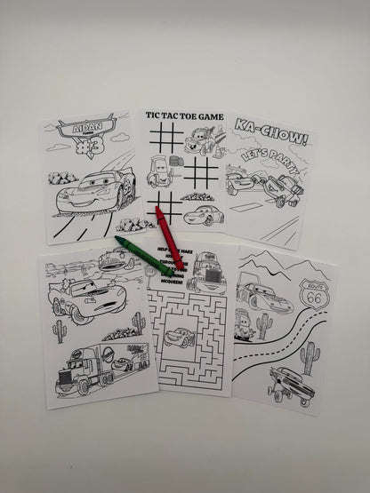 Cars Colouring Pages | Cars Colouring Sheets | Cars Party Favours | Cars Party Bag Fillers