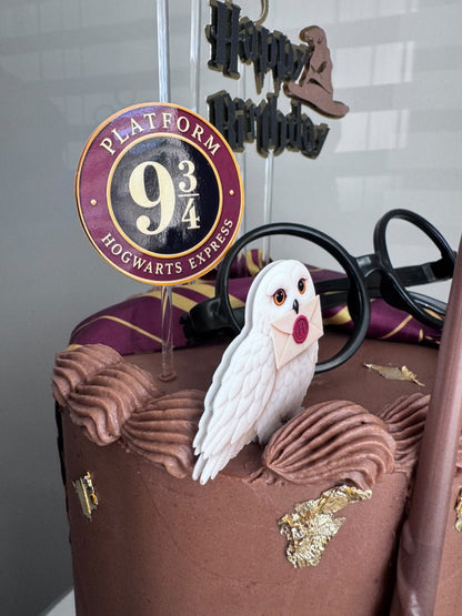 Personalised Harry Potter Cake Topper Decorations | Hogwarts Crest, Golden Snitch & Lightning Bolt