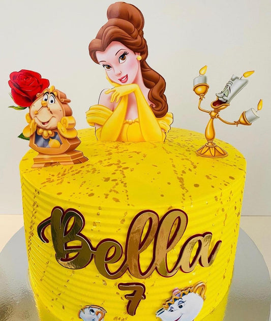 Belle and the Beast Cake Topper | Princess Belle Cake Topper | Princess Belle Cake Ideas | Princess Belle Cake Ideas | Princess Belle Birthday Decor