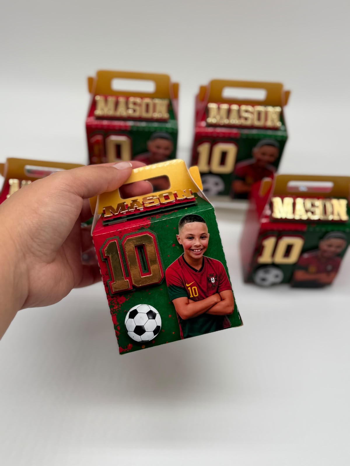 Portugal Football Favor Box | Portugal Football Birthday Party | Personalised Football Treat Box | Football Party Decor
