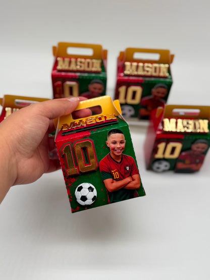 Portugal Football Favor Box | Portugal Football Birthday Party | Personalised Football Treat Box | Football Party Decor