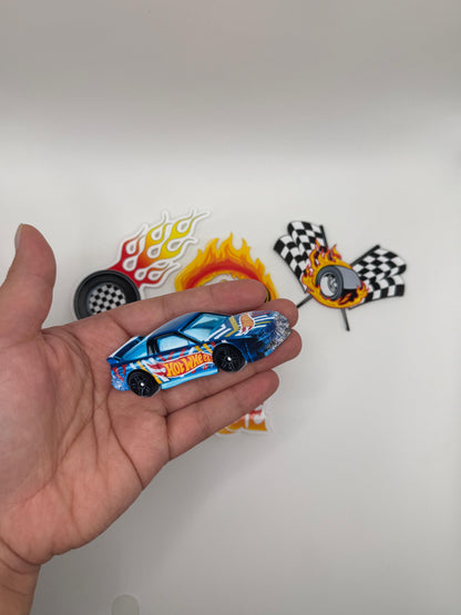 Hot Wheels Cupcake Toppers /Personalised Racing Cars Cupcake Toppers Set of 6