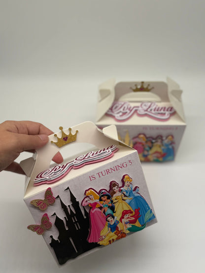 Disney Princess Gable Boxes | Disney Princess Party Boxes | Princess Birthday Ideas | Princess Birthday Decor | Disney Princess Party Bags | Disney Princess 3D Party Box