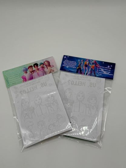 Kpop Demon Hunters Colouring Sheets | Kpop Demon Hunters Party Favours | Kpop Demon Hunters Party Bag Fillers | Saja Boys Colouring Sheets