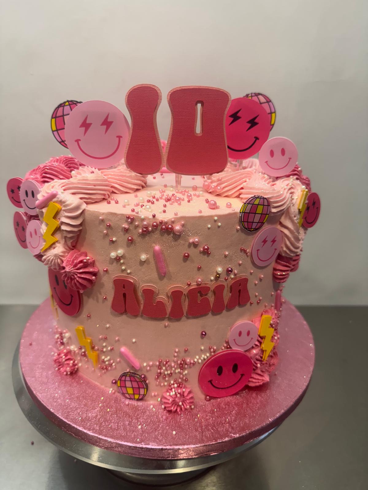 Preppy Cake Topper | Preppy Smiley Face Cake Topper | Groovy Preppy Smiley Cake Ideas | Preppy Birthday Ideas | Double Digits Cake Topper | Preppy Party Ideas | Smiley Face Cake Ideas | Smiley Face Party Decor