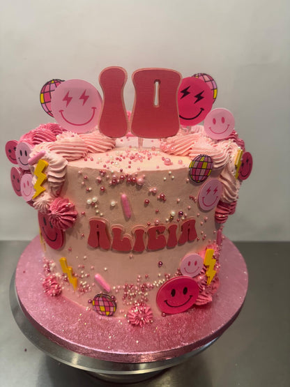 Preppy Cake Topper | Preppy Smiley Face Cake Topper | Groovy Preppy Smiley Cake Ideas | Preppy Birthday Ideas | Double Digits Cake Topper | Preppy Party Ideas | Smiley Face Cake Ideas | Smiley Face Party Decor