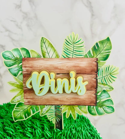 Safari Cake Topper | Jungle Birthday Cake Decoration | Wild Animals Party Supplies | Safari Theme Birthday Ideas | Personalised Jungle Party Decor