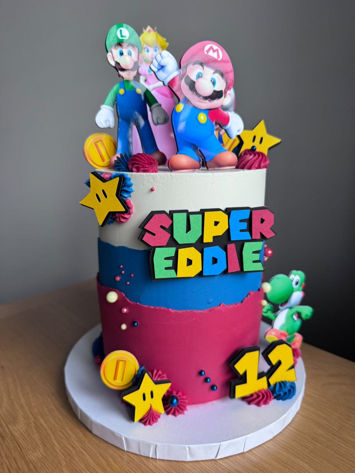 Super Mario Cake Topper | Super Mario Birthday | Mario Bros Cake Topper | Mario Kart Cake Topper | Super Mario Party Decor | Boys Cake Topper | Personalised Mario Party Supplies | Mario Bros Party