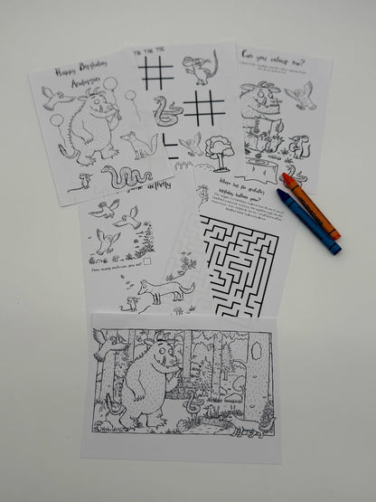 Gruffalo Colouring Sheets | Gruffalo Party Favours | Gruffalo Party Bag Fillers