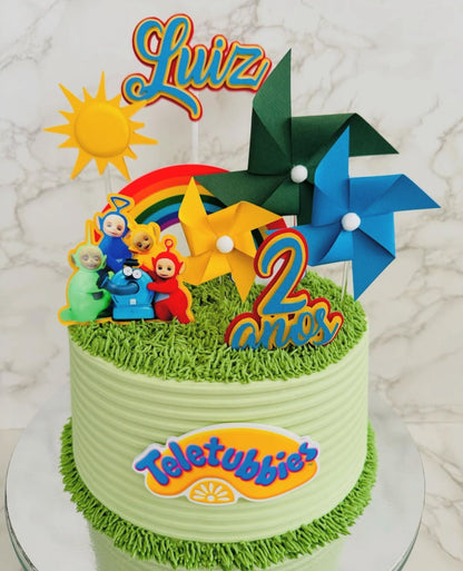 Teletubbies Cake Topper | Teletubbies Birthday Cake Decoration | Teletubbies Party Supplies | Teletubbies Theme Birthday Ideas | Personalised Teletubbies Party Decor