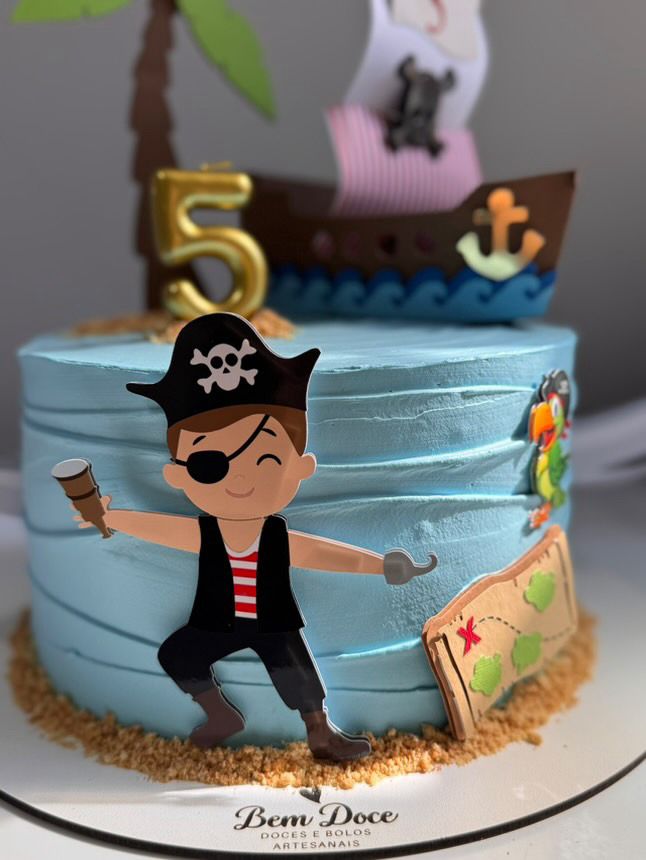Pirate Cake Topper | Pirate Birthday Ideas | Pirate Party Ideas | Crazy Pirate Cake Topper | 3D Pirate Boat Cake Topper | Pirate Cake Ideas