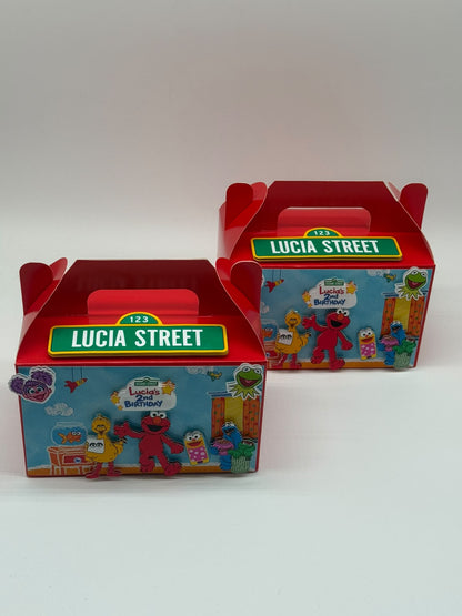 Elmo Party Boxes | Sesame Street Personalised Party Boxes | Elmo Birthday | Sesame Street Birthday Ideas | Elmo Party Favors | Sesame Street Party Boxes