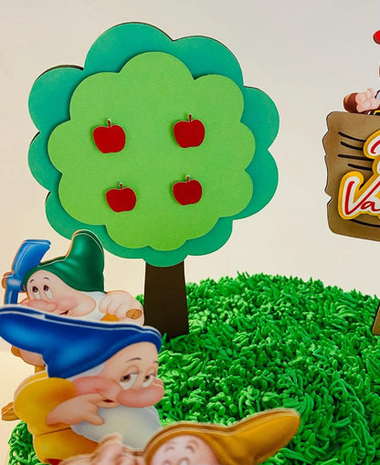 Snow White Cake Topper | Snow White and the Seven Dwarfs Birthday Decoration | Princess Party Supplies | Fairy Tale Theme Birthday Ideas | Personalised Snow White Party Decor