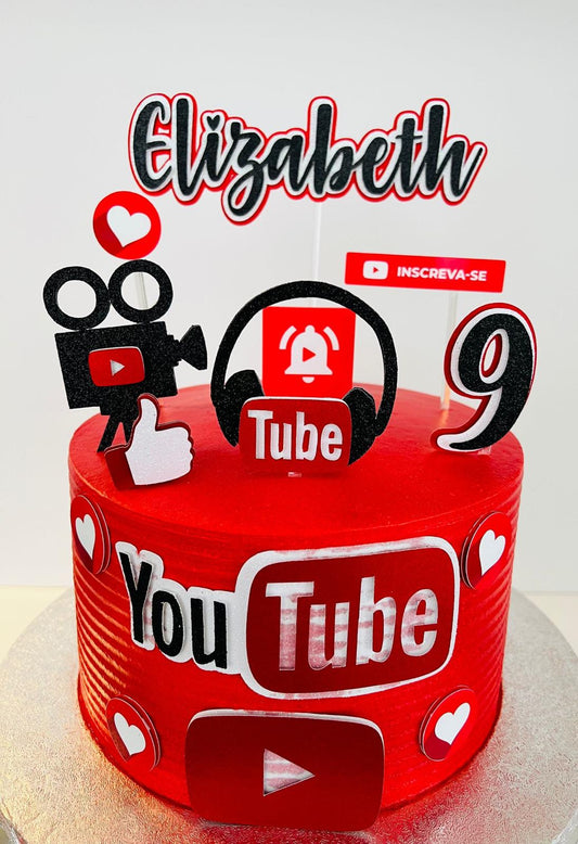 YouTube Cake Topper | YouTube Party | YouTube Birthday | YouTube Party Ideas | YouTube Birthday Decor