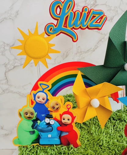 Teletubbies Cake Topper | Teletubbies Birthday Cake Decoration | Teletubbies Party Supplies | Teletubbies Theme Birthday Ideas | Personalised Teletubbies Party Decor