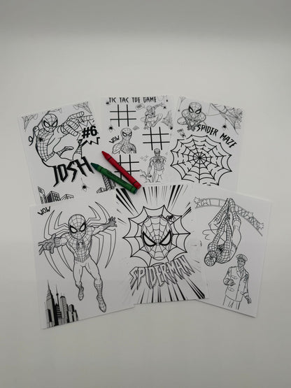Spider Man Colouring Pages | Spider Man Colouring Sheets | Spider Man Party Favours | Spider Man Party Bag Fillers