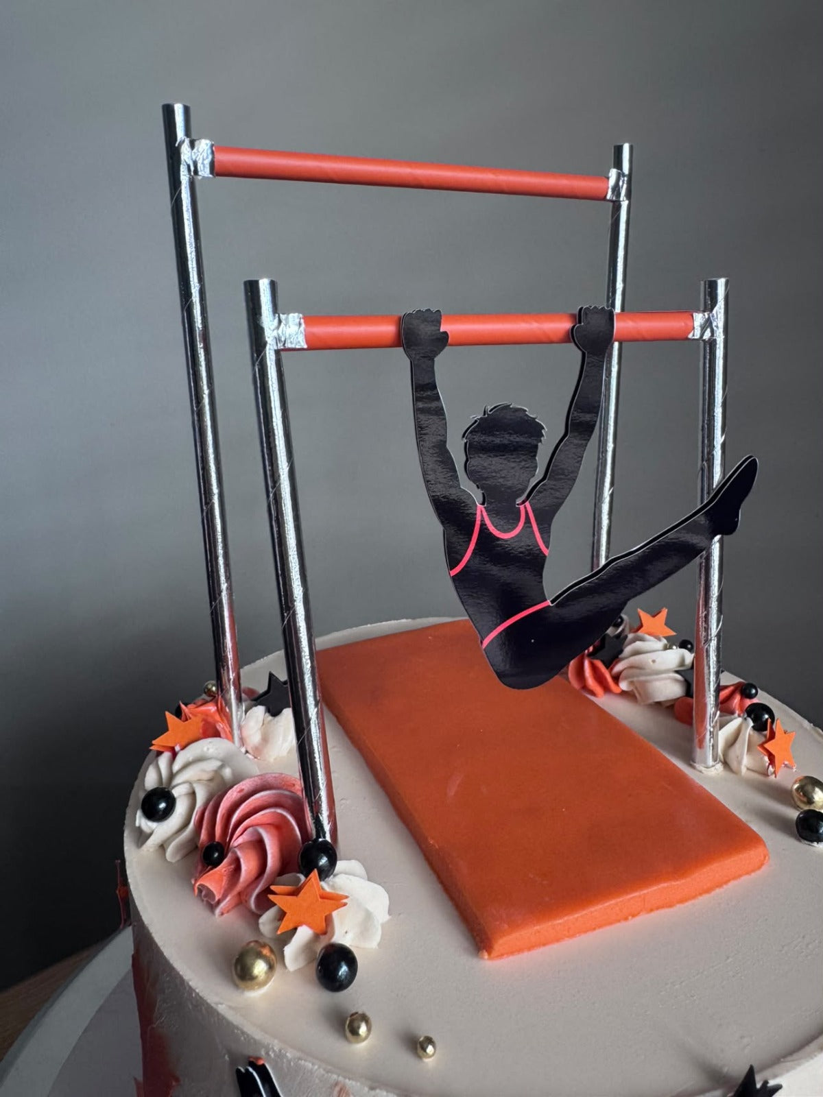 Personalised Gymnastics Cake Topper Set | Gymnastics Bars, Silhouette, Name, Age & Stars