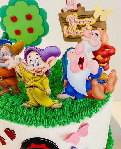 Snow White Cake Topper | Snow White and the Seven Dwarfs Birthday Decoration | Princess Party Supplies | Fairy Tale Theme Birthday Ideas | Personalised Snow White Party Decor