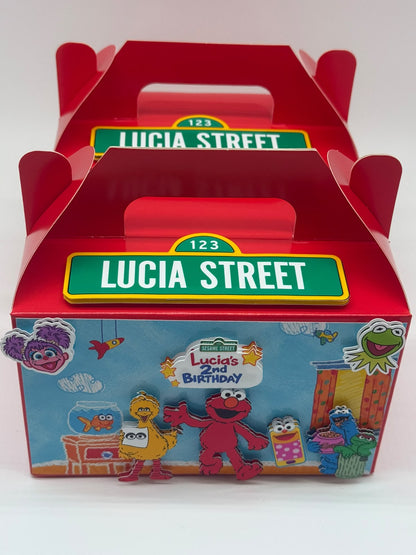 Elmo Party Boxes | Sesame Street Personalised Party Boxes | Elmo Birthday | Sesame Street Birthday Ideas | Elmo Party Favors | Sesame Street Party Boxes