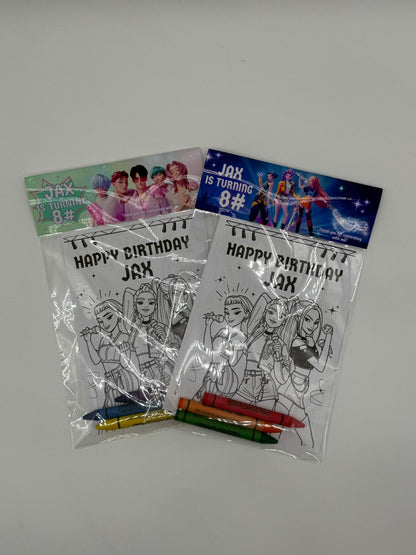 Kpop Demon Hunters Colouring Sheets | Kpop Demon Hunters Party Favours | Kpop Demon Hunters Party Bag Fillers | Saja Boys Colouring Sheets