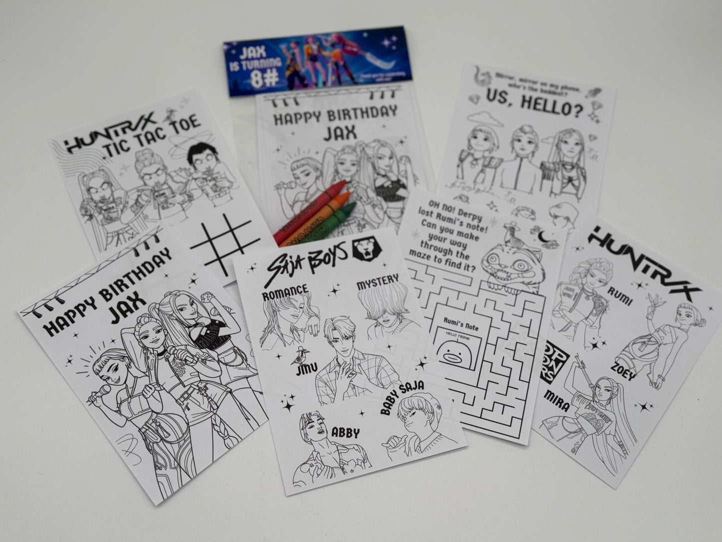 Kpop Demon Hunters Colouring Sheets | Kpop Demon Hunters Party Favours | Kpop Demon Hunters Party Bag Fillers | Saja Boys Colouring Sheets