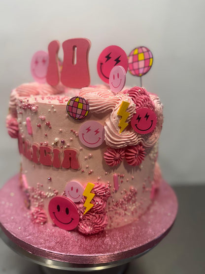 Preppy Cake Topper | Preppy Smiley Face Cake Topper | Groovy Preppy Smiley Cake Ideas | Preppy Birthday Ideas | Double Digits Cake Topper | Preppy Party Ideas | Smiley Face Cake Ideas | Smiley Face Party Decor
