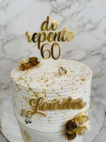 60th Birthday Cake Topper | De Repente 60 | Bolo 60 Anos | 60th Birthday Cake Ideas | 60th Party Ideas | 60th Cake Ideas