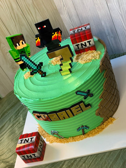 Minecraft Cake Topper | Cute Minecraft Cake Topper | Minecraft Birthday Cake | Minecraft Cake Decor Ideas | Minecraft Party Supplies
