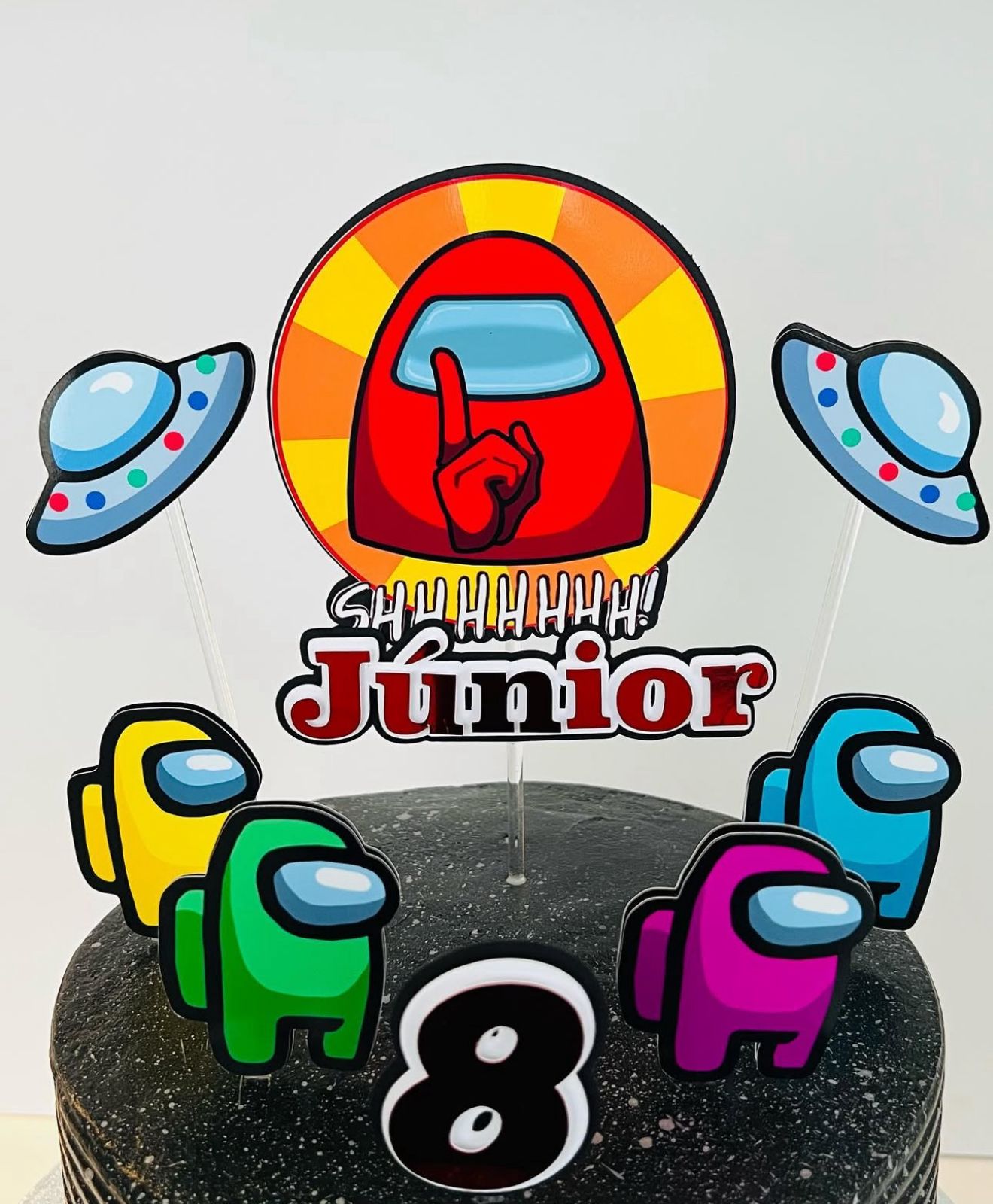 Among Us Cake Topper | Among Us Birthday Cake Decoration | Gaming Party Supplies | Impostor Theme Birthday Ideas | Personalised Among Us Party Decor