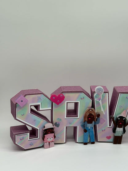 Personalised 3D Roblox Name Letters | 3D Name Letters Roblox Girls | Personalised 3D Letters