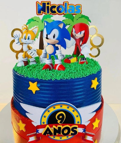 Sonic Cake Topper | Sonic Cake | Sonic Party | Sonic Birthday | Boys Sonic Party | Sonic Personalised Cake Topper