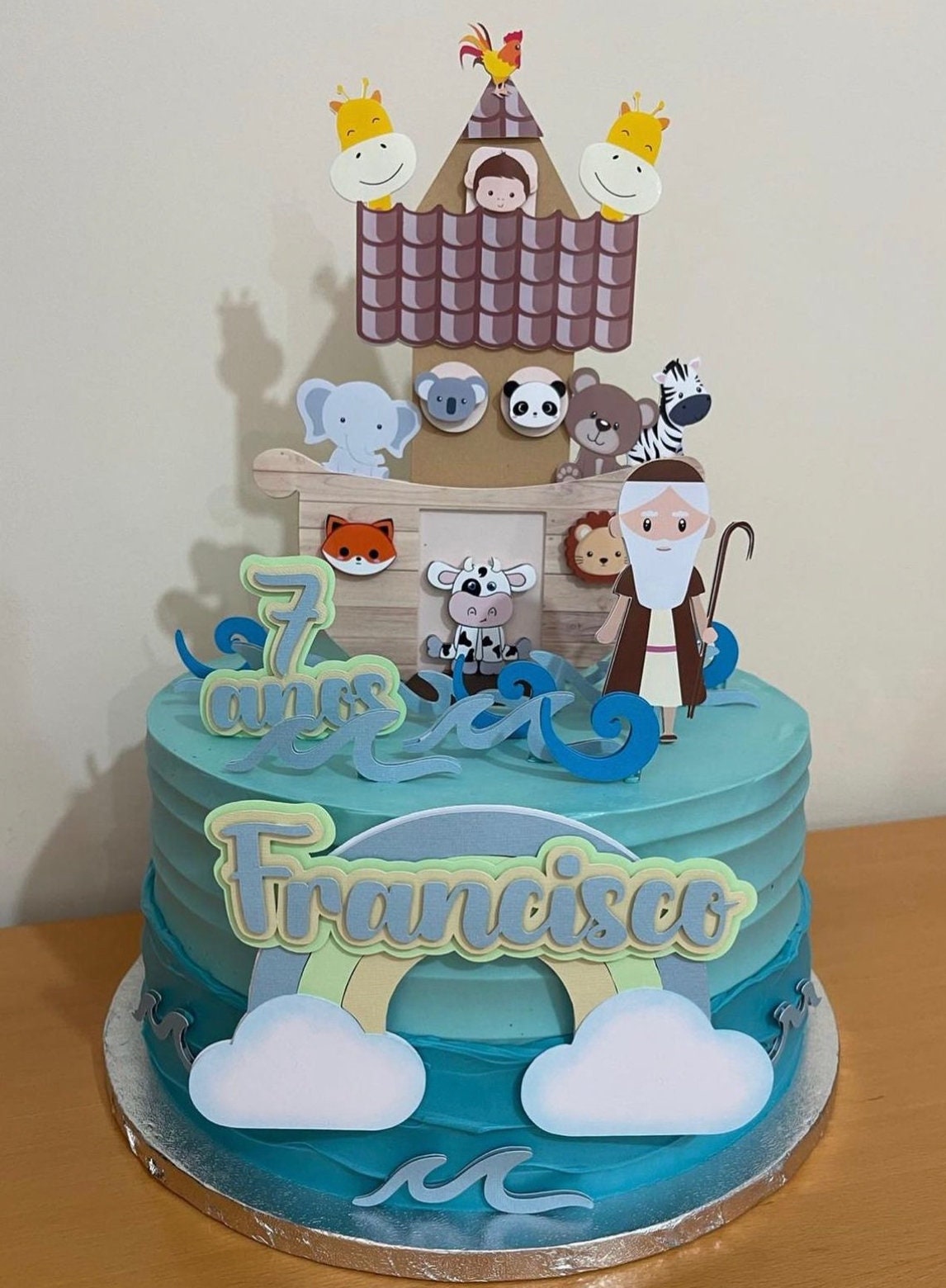 Noah's Arch Cake Topper | Noah's Arch Birthday | Noah's Arch Party Decoration | Noah's Arch Personalised Topper | Boys Cake Topper