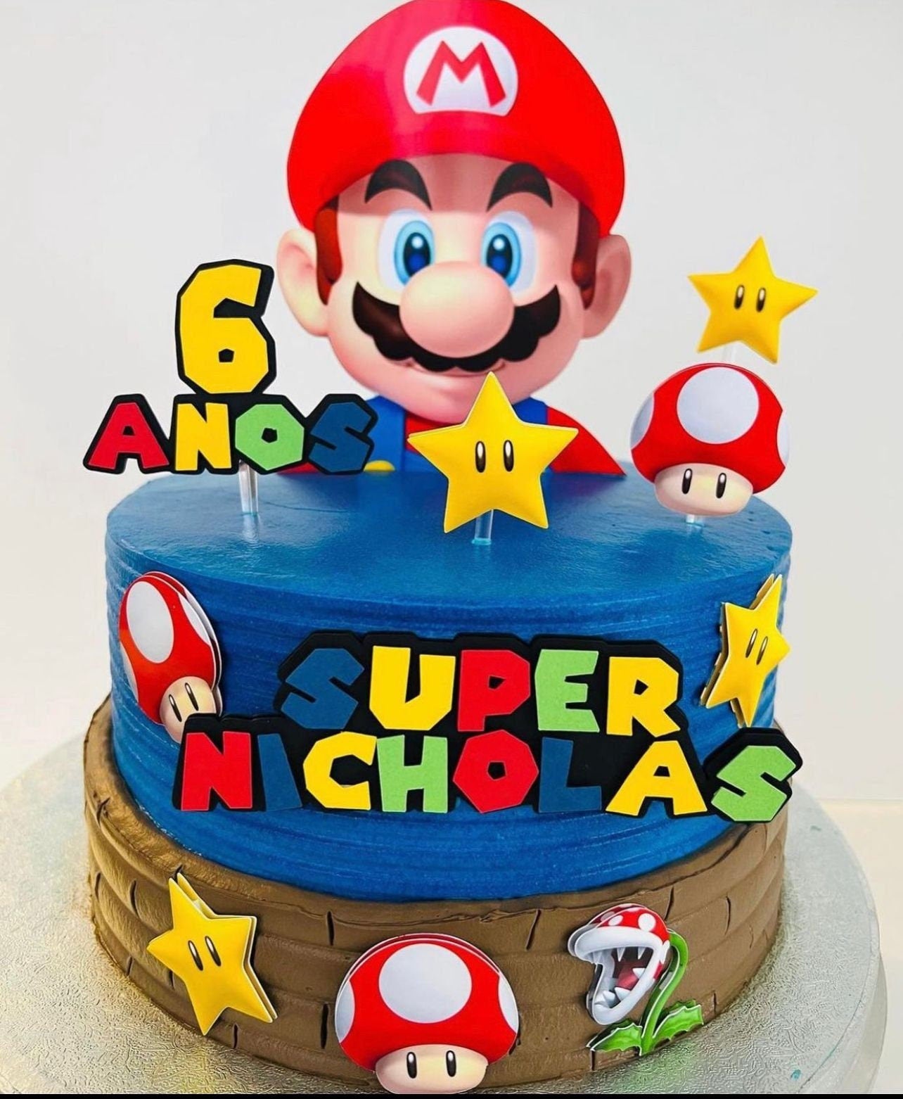 Super Mario Cake Topper | Mario Cake Topper | Boys Cake Topper | Girls Cake Topper | Personalised Mario Party Supplies | Mario Bros Party