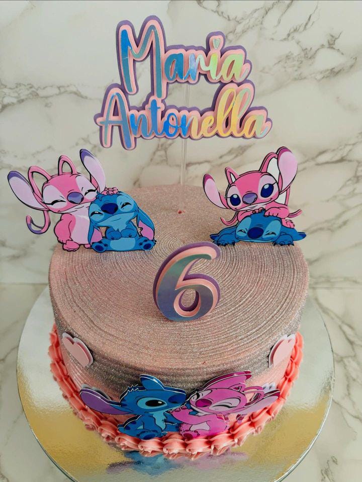 Stitch and Angel Cake Topper | Stitch and Angel Party | Stitch and Angel Birthday | Stitch and Angel | Stitch and Angel Decoration Ideas