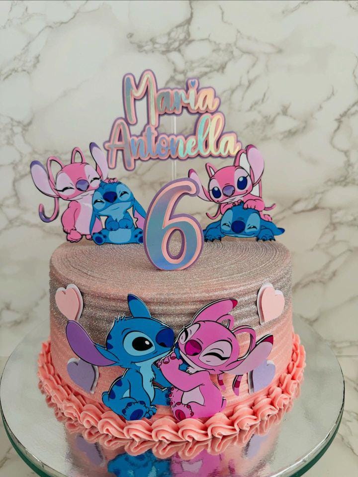 Stitch and Angel Cake Topper | Stitch and Angel Party | Stitch and Angel Birthday | Stitch and Angel | Stitch and Angel Decoration Ideas