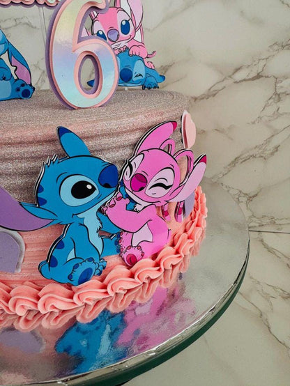 Stitch and Angel Cake Topper | Stitch and Angel Party | Stitch and Angel Birthday | Stitch and Angel | Stitch and Angel Decoration Ideas