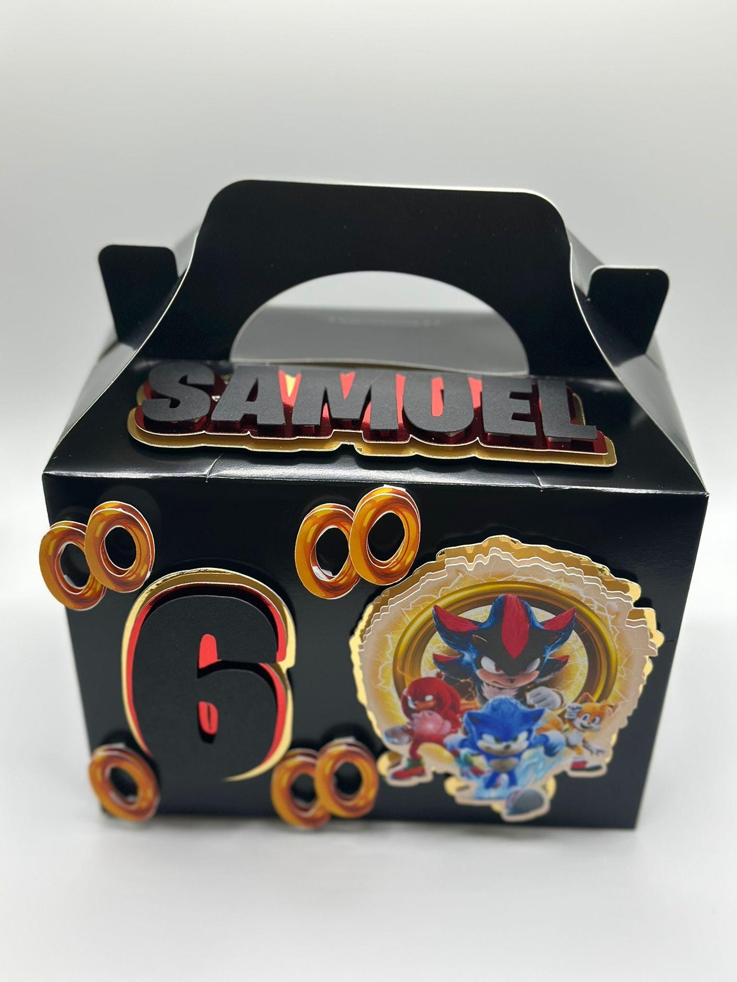 Sonic Shadow Gable Box | Sonic Shadow Party Favour | Shadow Party | Sonic Shadow Birthday | Sonic Party Decoration | Sonic Birthday Decor